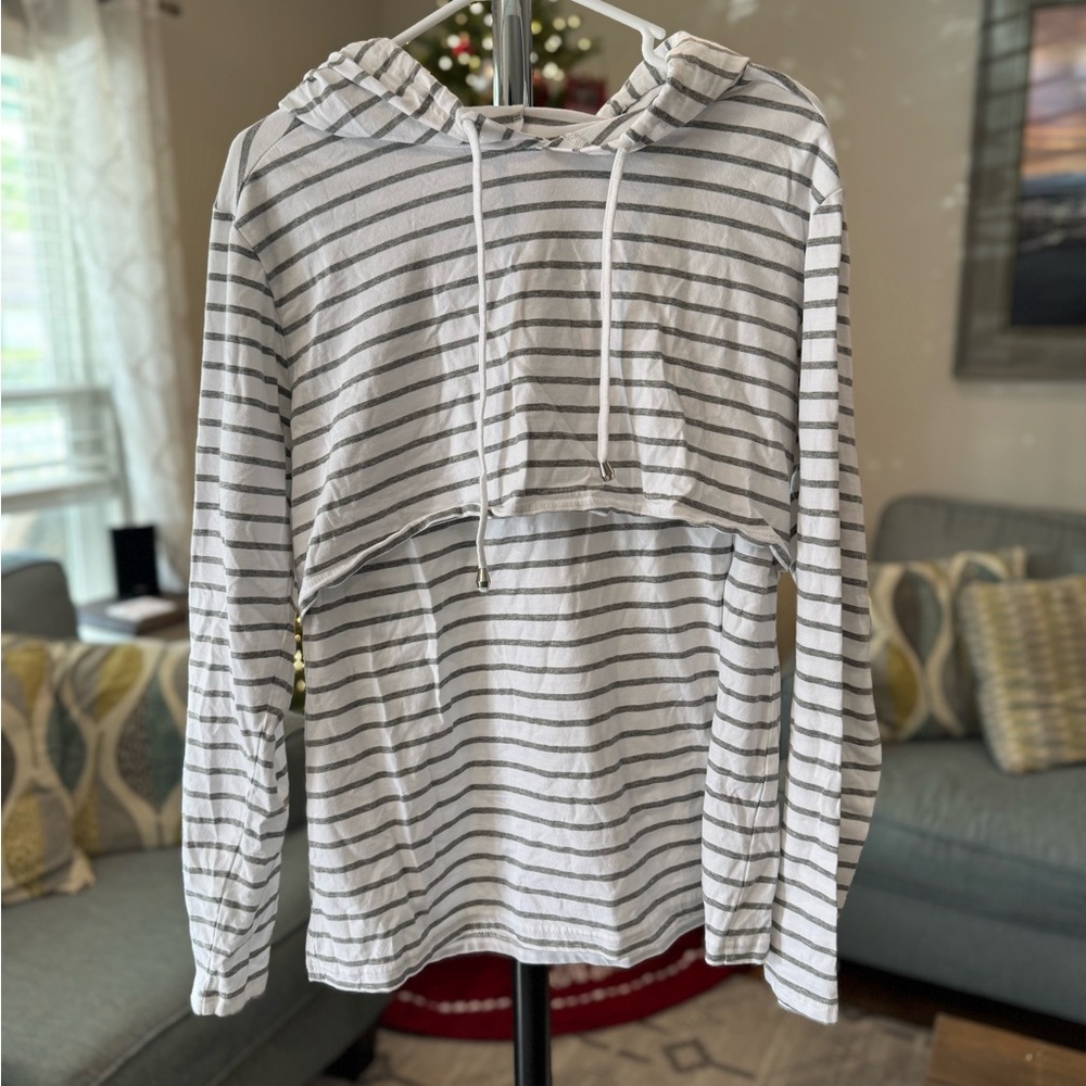 Breastfeeding Striped Hoodie for Women